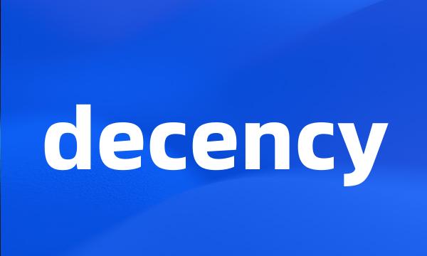 decency