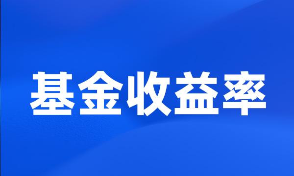 基金收益率