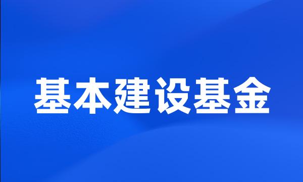 基本建设基金