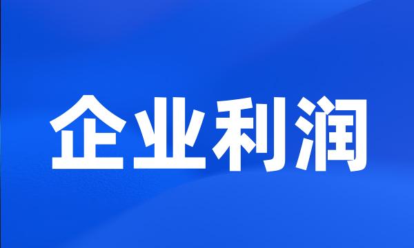 企业利润