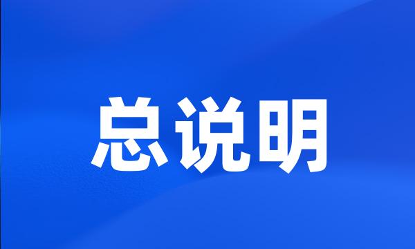 总说明