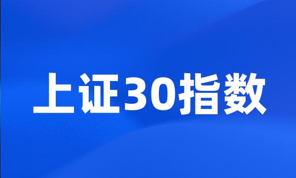 上证30指数