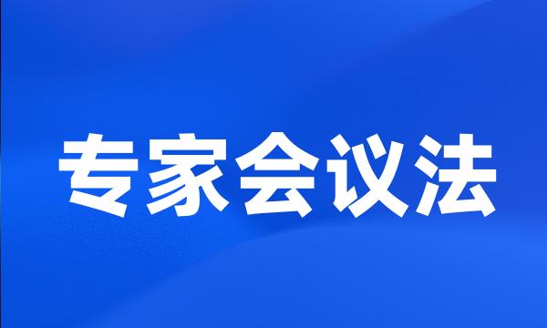 专家会议法