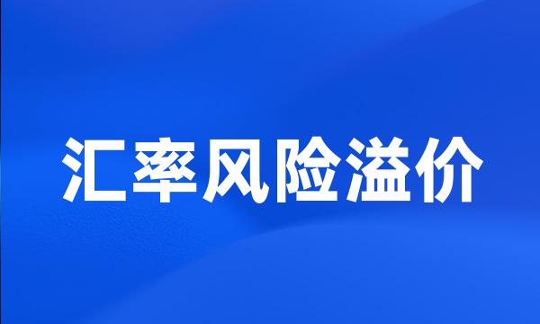 汇率风险溢价