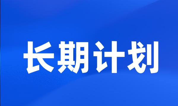 长期计划