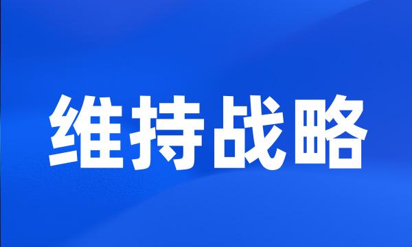 维持战略