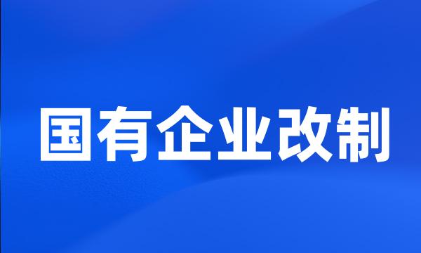 国有企业改制