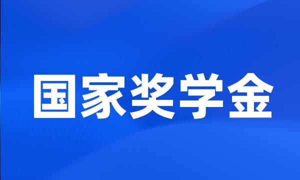 国家奖学金