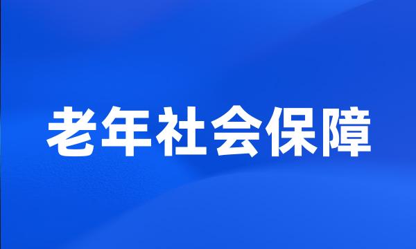 老年社会保障