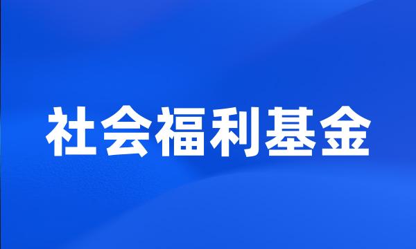 社会福利基金