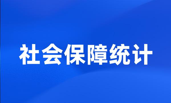 社会保障统计