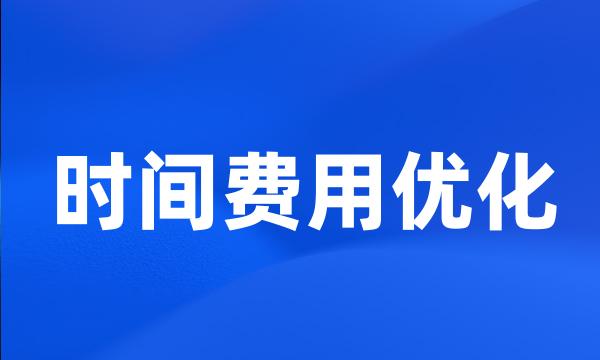 时间费用优化