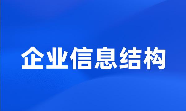 企业信息结构