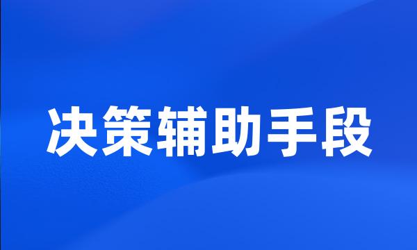 决策辅助手段