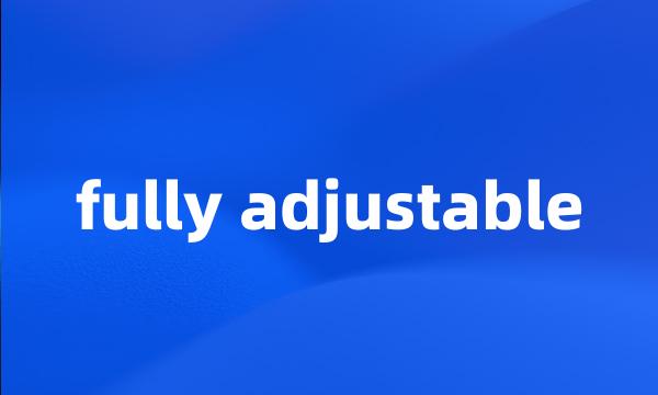 fully adjustable