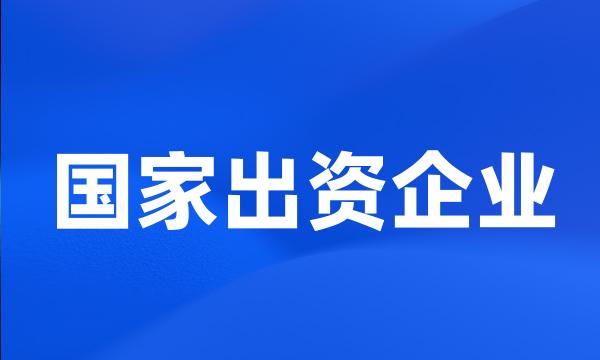 国家出资企业