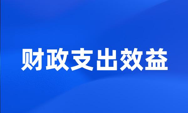 财政支出效益