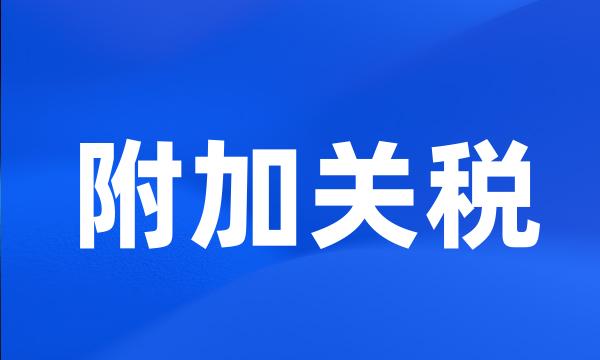 附加关税