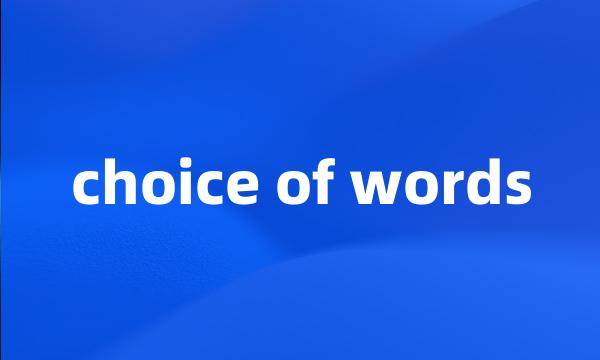 choice of words