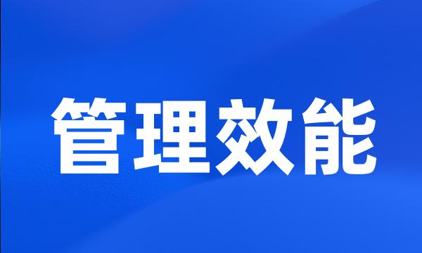 管理效能