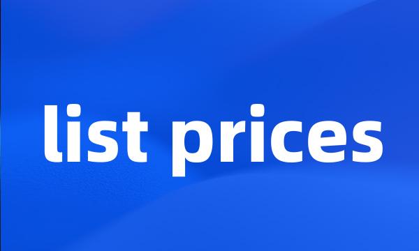 list prices