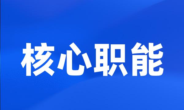 核心职能