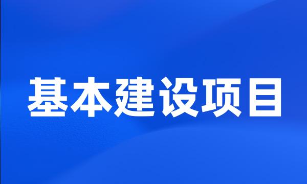 基本建设项目