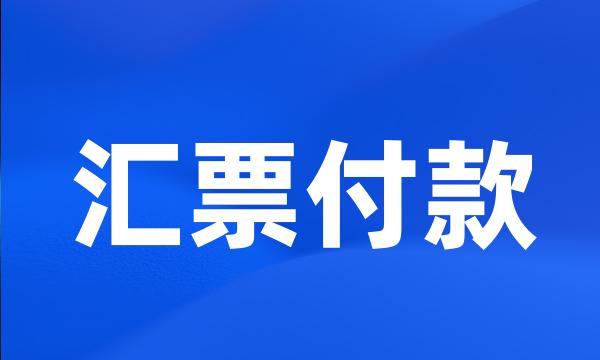 汇票付款