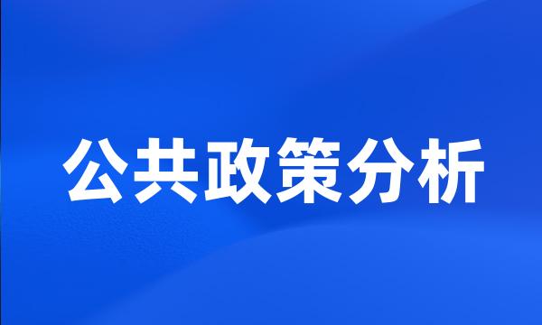 公共政策分析