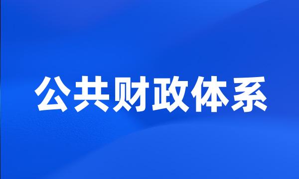 公共财政体系