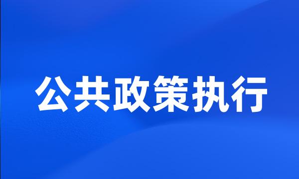 公共政策执行