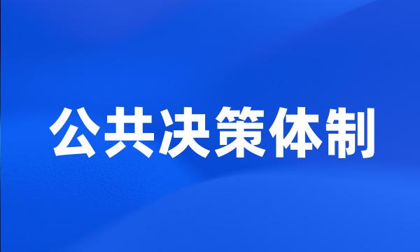 公共决策体制