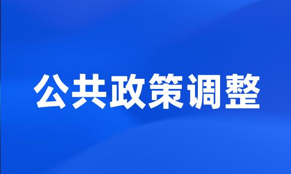 公共政策调整