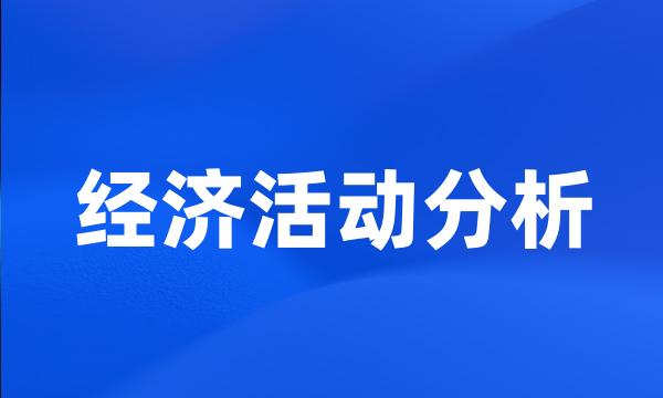 经济活动分析