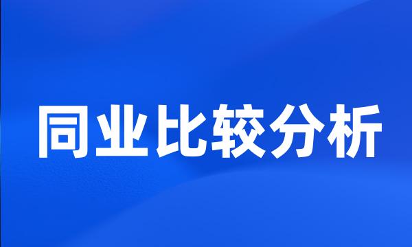 同业比较分析