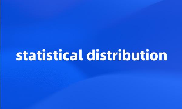 statistical distribution