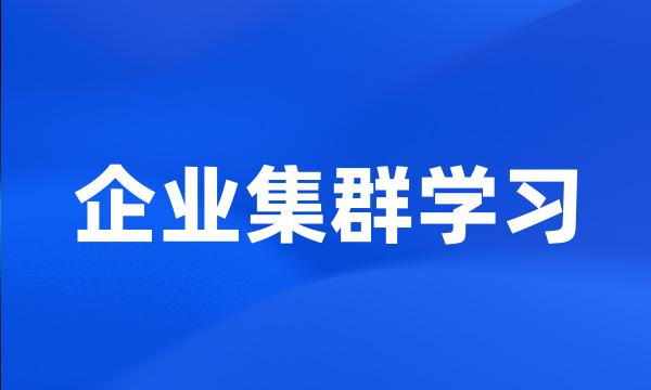 企业集群学习