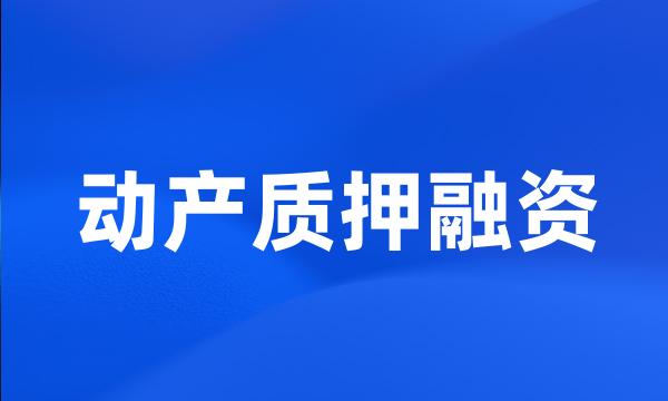 动产质押融资