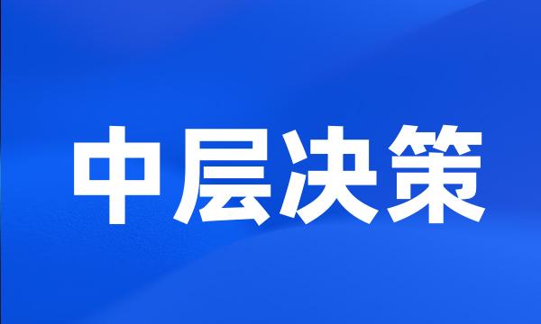 中层决策