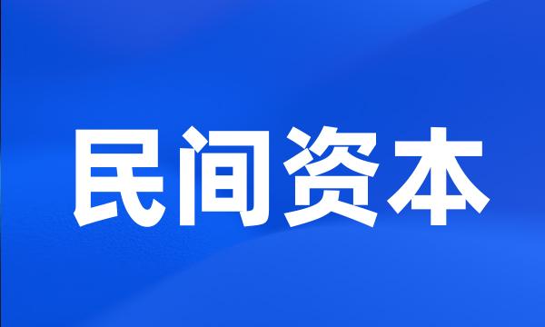 民间资本