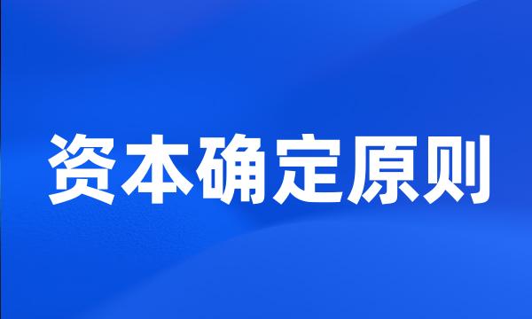 资本确定原则