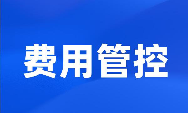 费用管控