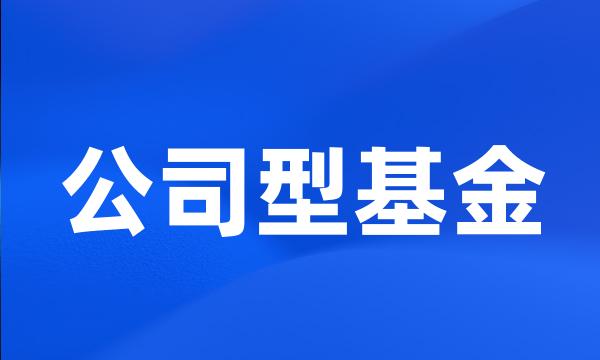 公司型基金