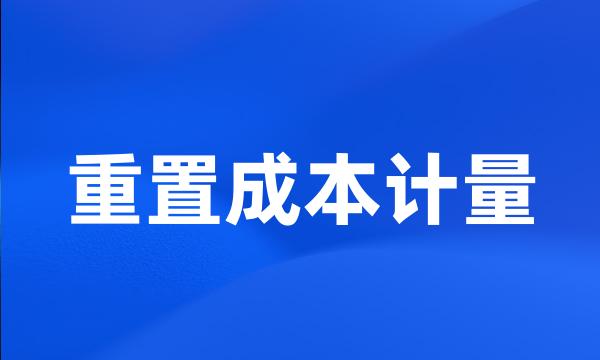 重置成本计量