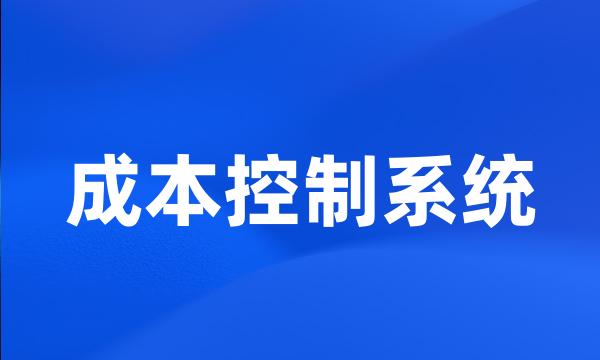 成本控制系统