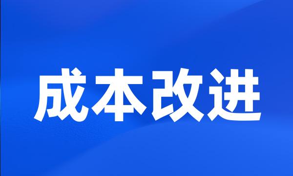 成本改进