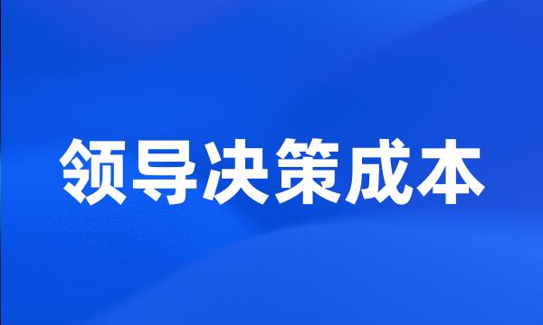 领导决策成本