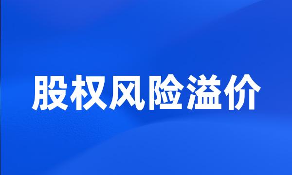 股权风险溢价