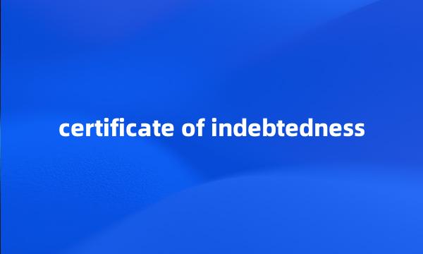 certificate of indebtedness