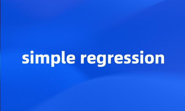 simple regression